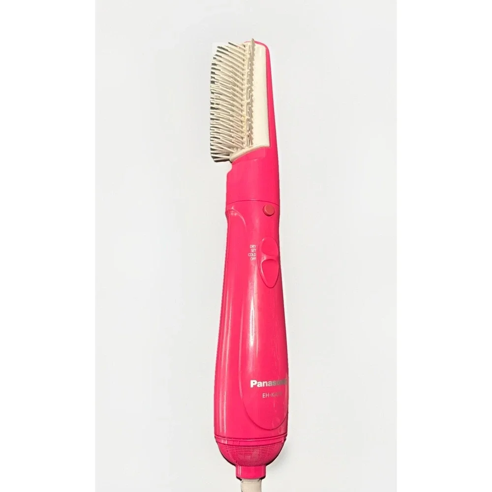 Panasonic EH-KA15 Pink Hot Air Brush Low Noise Wide Blow Brush Tested Works RARE